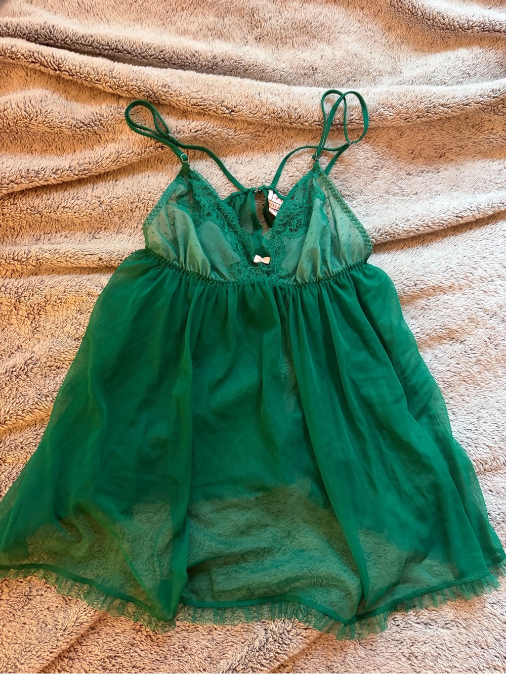 Victoria's Secret Emerald Green Lace Babydoll Chemise
